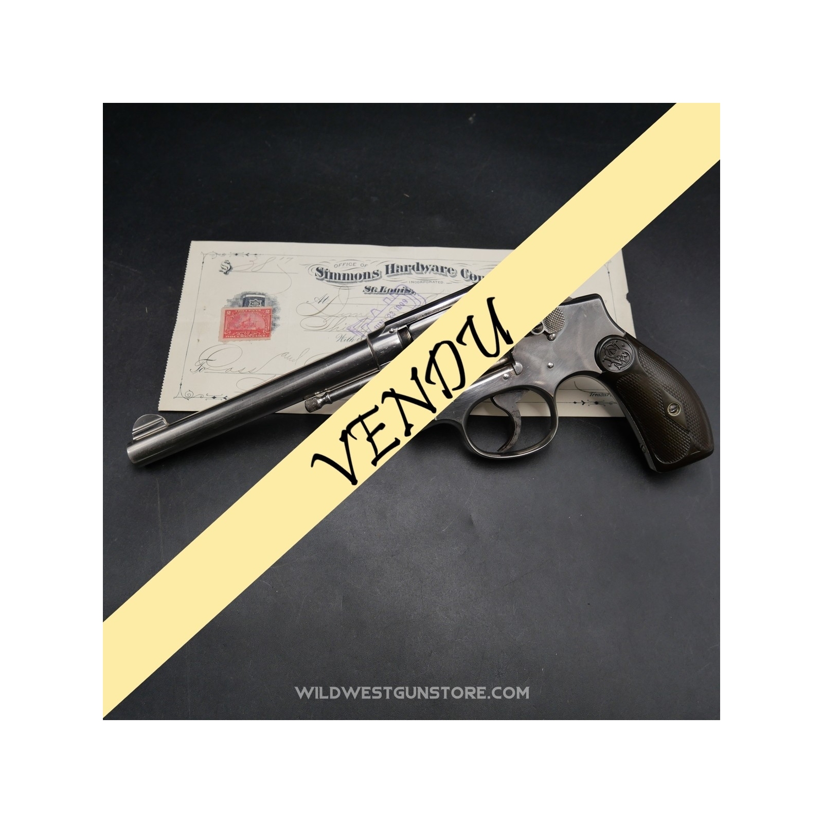 Smith & Wesson iconique hand ejector canon cal.38 miroir