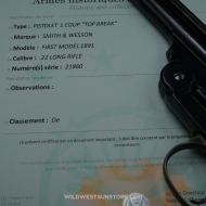 Très beau Smith Wesson 1st model 1891 target calibre 22 LR