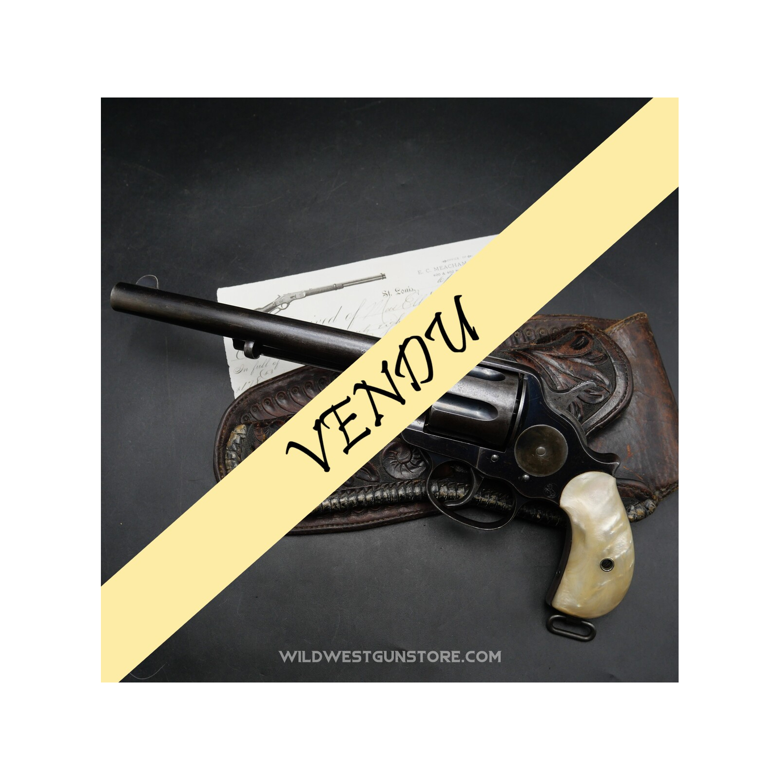 Rare Colt DA modèle 1878 cal.45 crosses nacre canon miroir