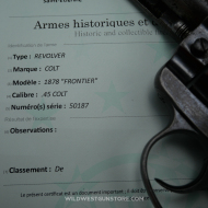 Colt Western DA 1878 fabrication tardive canon miroir 44-40