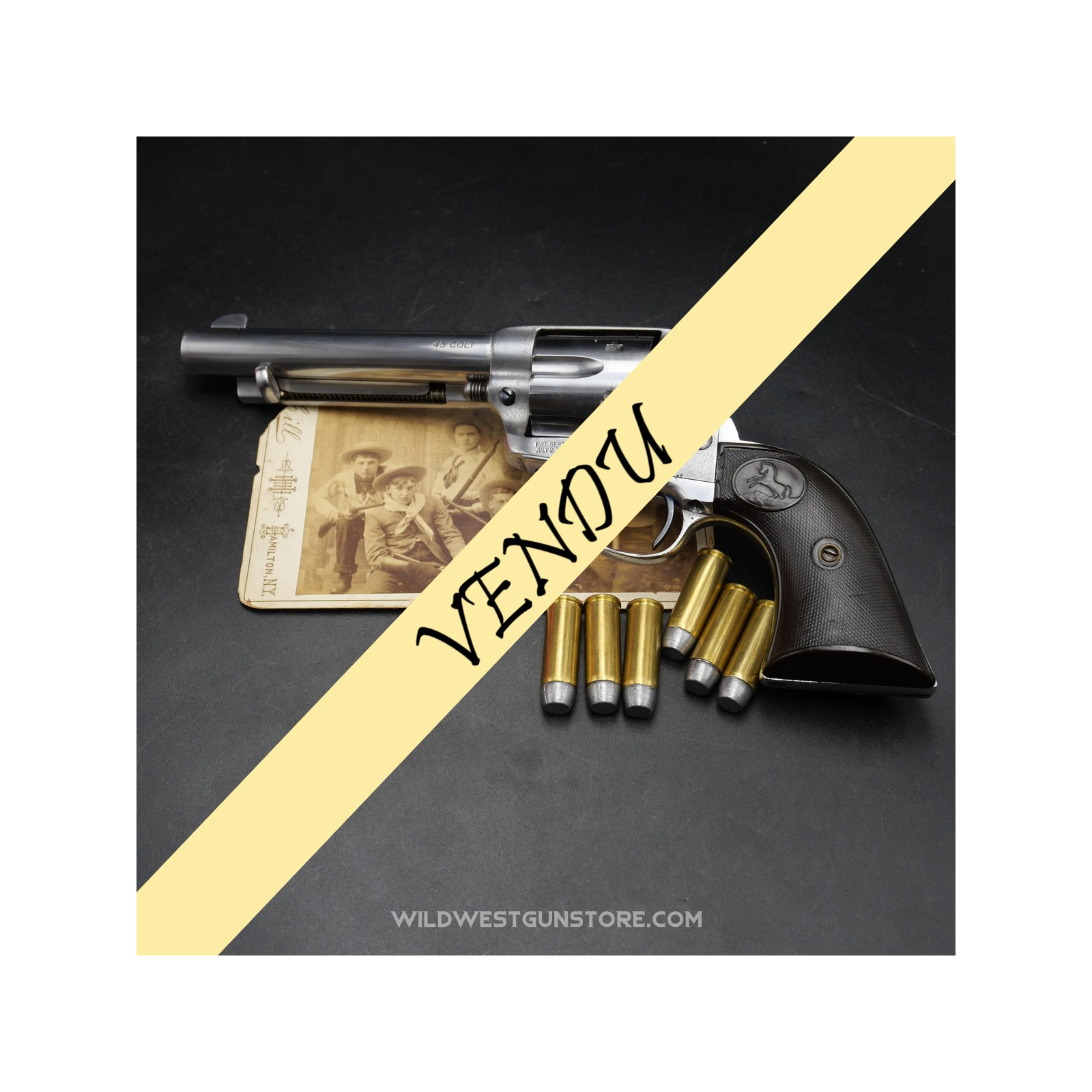 Smokeless Frame Colt SAA canon 5''1/2 miroir calibre 45