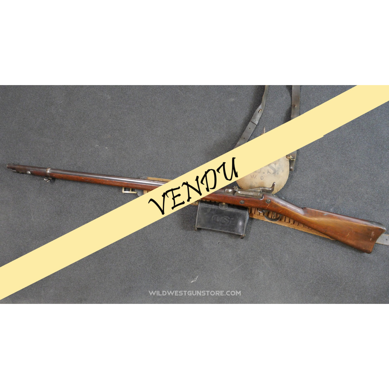 Springfield US rifle Trapdoor 1873 1884 canon 45-70 miroir