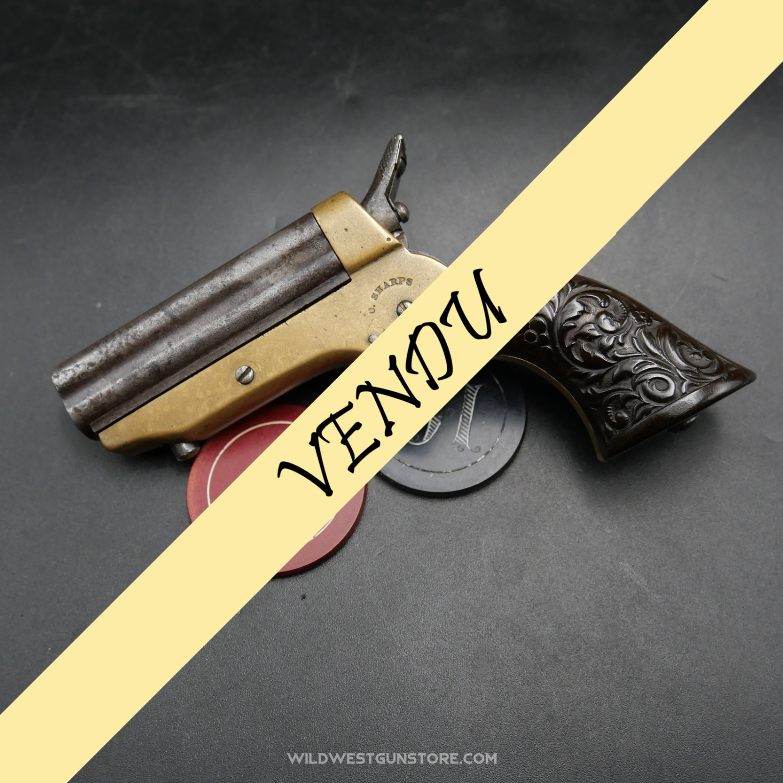 Pistolet de Collection de Poche Sharps Pepperbox Beaux canons calibre 22