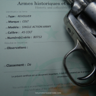 Revolver de Collection Colt SAA Peacemaker calibre 45 Fabrication 1882