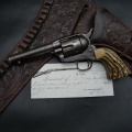 Revolver Western Colt calibre 45 SAA Peacemaker et sa lettre archive Colt