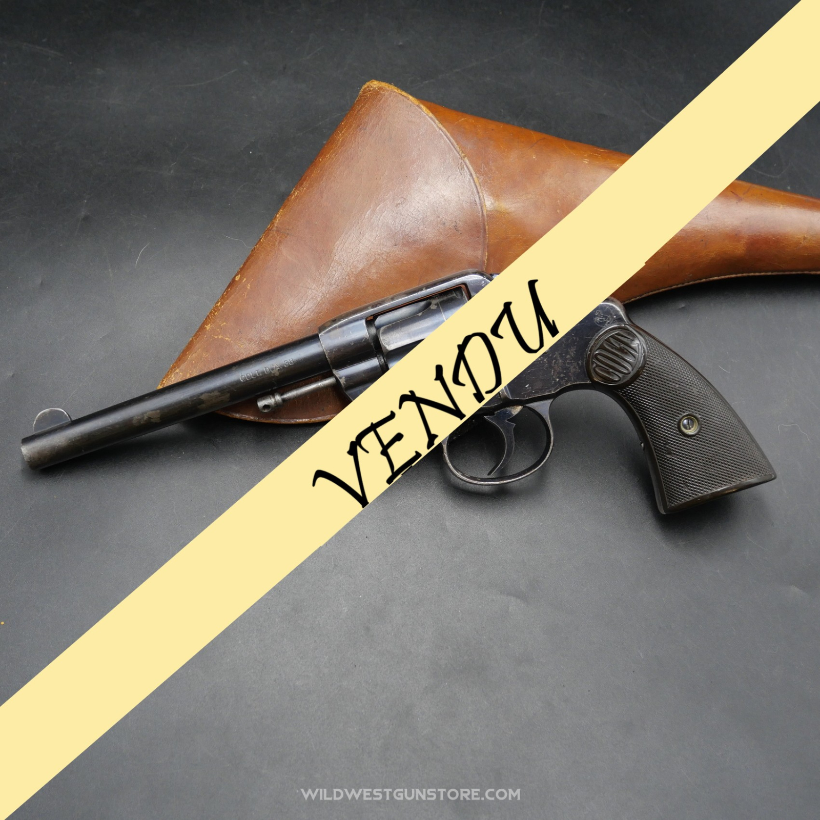 Colt double action modèle 1889 US Navy canon miroir calibre 38 et son holster