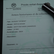 Revolver de collection Smith Wesson DA cal.32 1st model plaquettes nacre