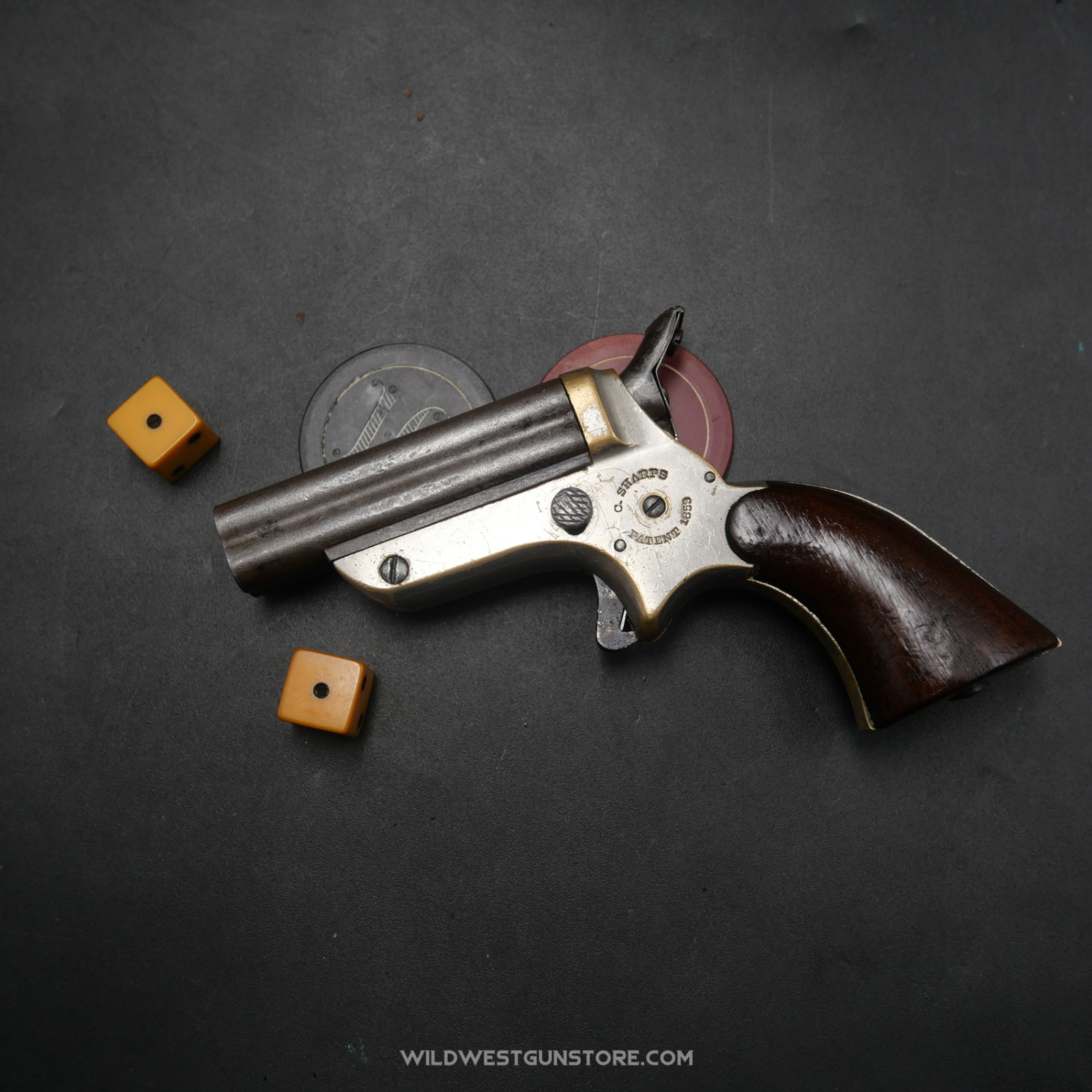 Pistolet Sharps calibre 22 Modèle 3 de collection