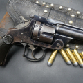 Revolver Smith Wesson Canon miroir 44-40 Frontier parfait bronzage d'origine