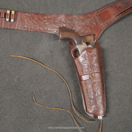 Ceinturon et Holster motif floral avec porte cartouches pour revolver canon long