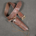 Ceinturon et Holster motif floral avec porte cartouches pour revolver canon long