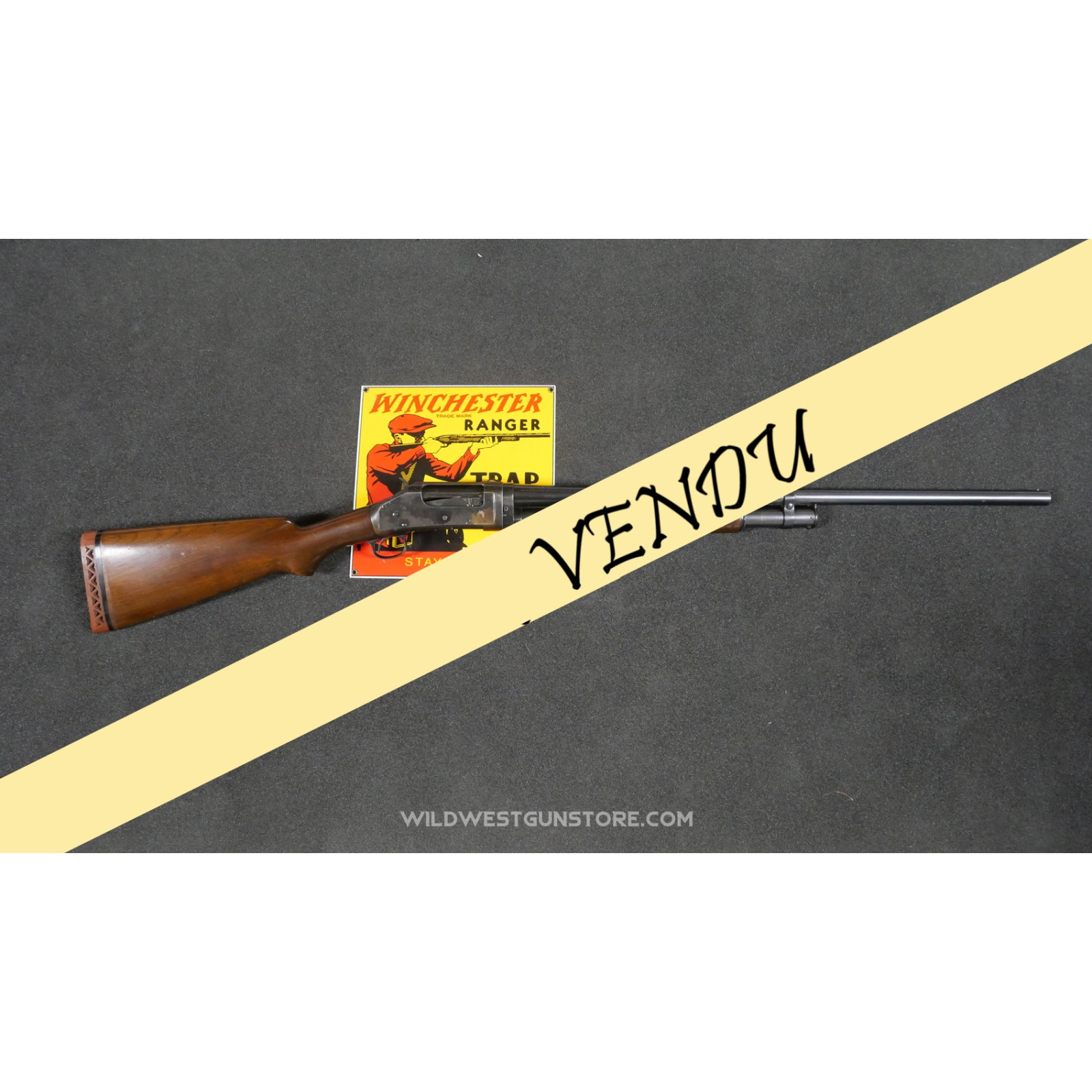 Winchester 1897 canon 28'' miroir calibre 16, fabrication tardive excellent état