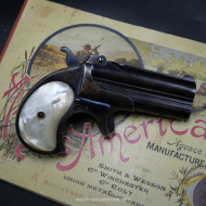 Superbe Derringer Remington 95 canons miroirs pistolet collection calibre 41RF poudre noire