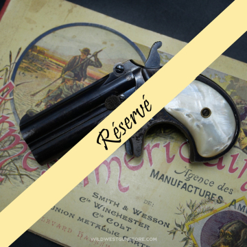 Superbe Derringer Remington 95 canons miroirs pistolet collection calibre 41RF poudre noire