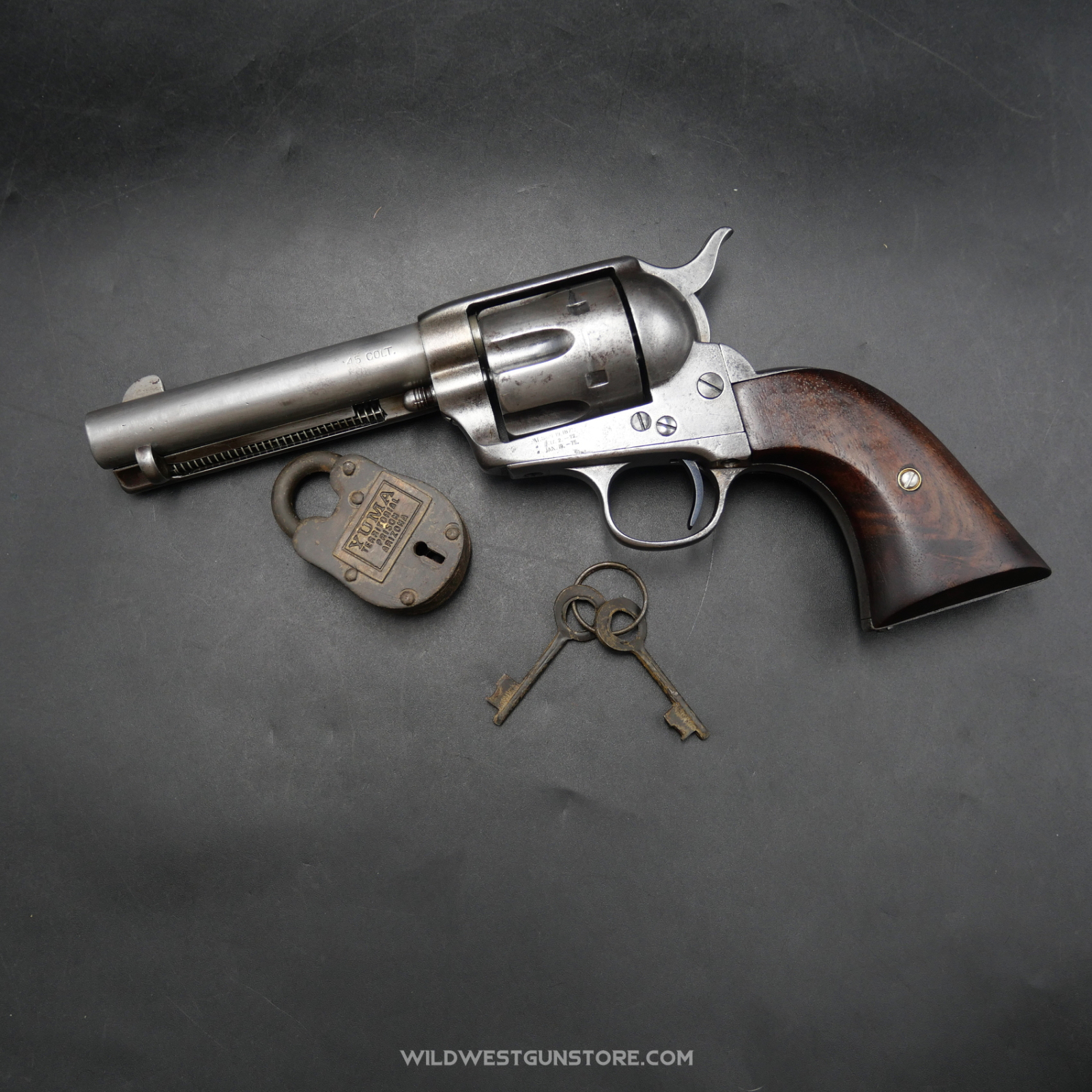Revolver de collection Colt Single Action Army parfait état mécanique, canon Cal. 45 miroir
