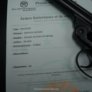Revolver de collection Smith & Wesson DA 4th Model Canon miroir cal. .38 S&W poudre noire