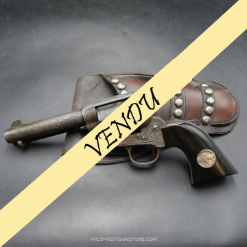 Revolver de collection Gravé Colt SAA excellent canon 4'' 3/4 calibre 38-40 crosse
