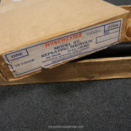Exceptionnel Winchester 1897 Canon miroir Cal.12 tardif et son rarissime boite d'origine