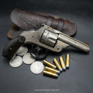 Rare Smith & Wesson Western Frontier DA Canon 4'' miroir Cal..44-40 – Nickelage d’Origine