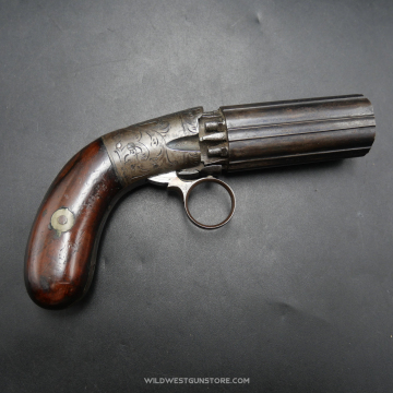 Pepperbox Bolen & Syms Medium Frame calibre .31, Pistolet de collection à poudre noire