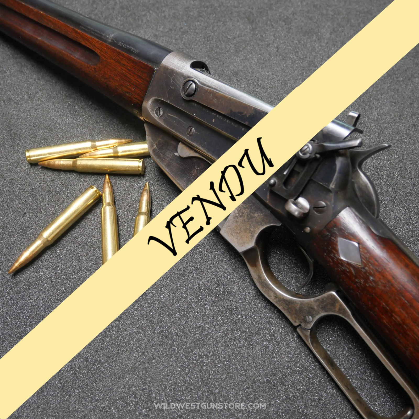 Winchester Model 1895 canon miroir cal .30-06, carabine lever action visée Lyman