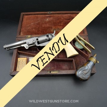 Colt 1849 gravé Gustave Young et son coffret