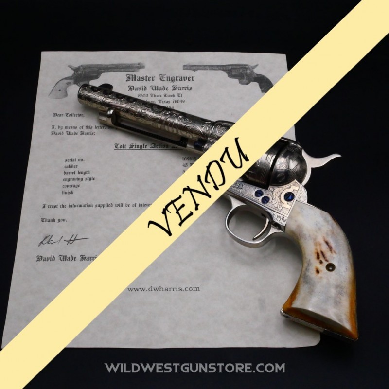 Colt Peacemaker cal .45 gravé Harris avec son certificat
