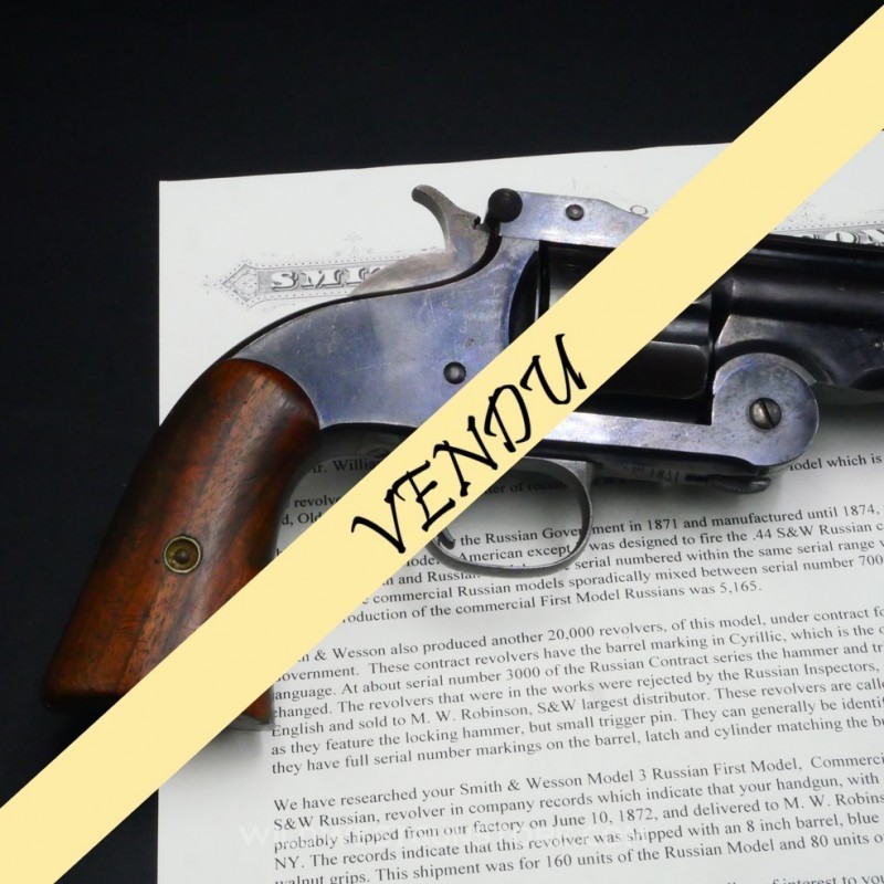 Rare 1st Model Russian Smith Wesson calibre 44RU et sa lettre S&W
