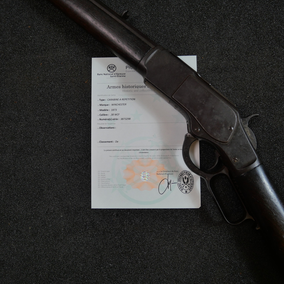 Winchester 1873 version Rifle, Arme catégorie D, Vente libre à personnes majeures, vendue sans accessoires