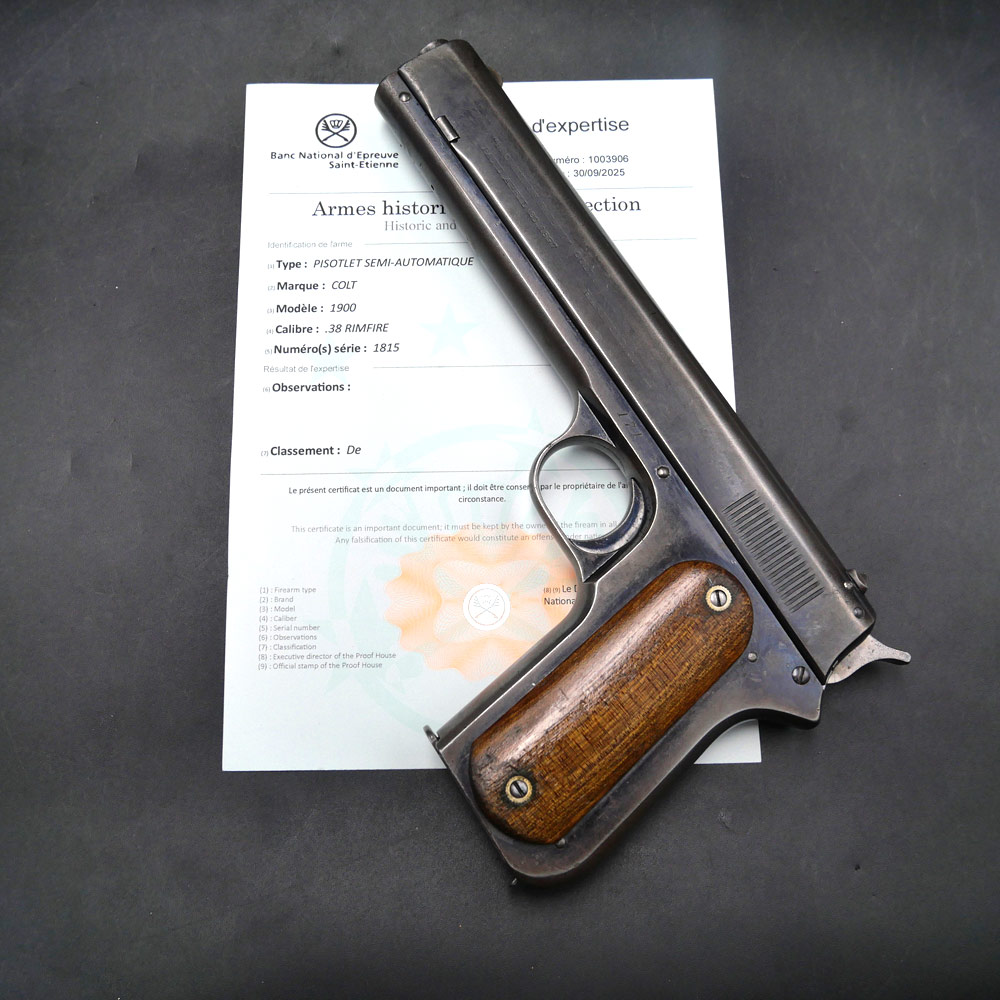 Untouched Colt Automatic 1900 Collector's Pistol, Beautiful .38 Caliber Barrel and Case