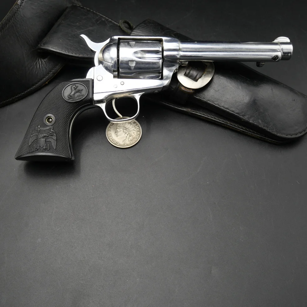 Colt Peacemaker Revolver, .45 Caliber, Nickel-Plated Finish