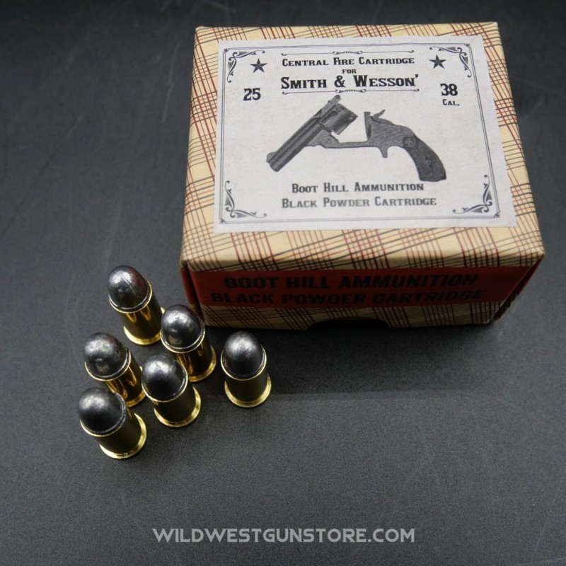 Box of 25 .38 Caliber Smith & Wesson Black Powder Cartridges
