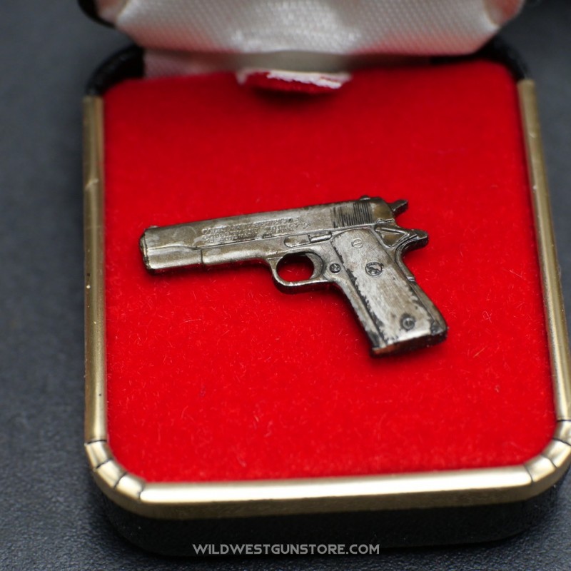 Colt 1911 Silver Pistol Collector Pin
