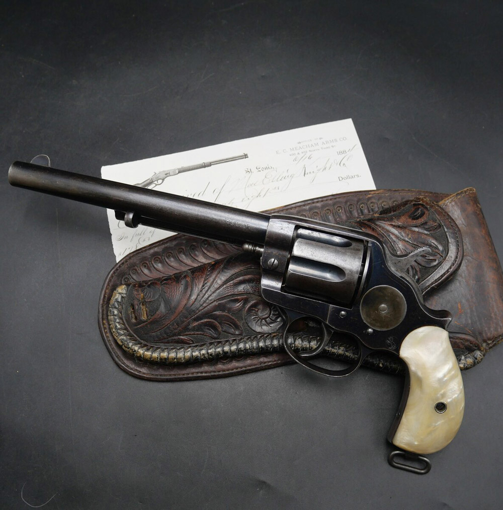 Colt DA Modèle 1878 Cal.45 Crosses Nacre Canon Miroir