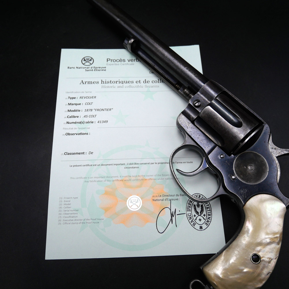 Colt DA Model 1878 .45 Caliber Mother-of-Pearl Grips Mirror-Bright Barrel