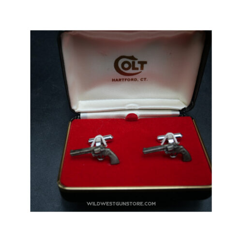 Colt Revolver Python Cufflinks, Silver