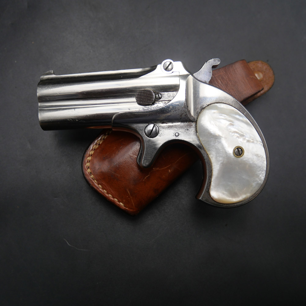 Remington 95 Over-Under Collector's Pistol with Mirror-Bone Barrel, .41 Caliber, and Holster