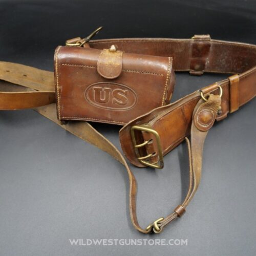US Army Leather Belt Set