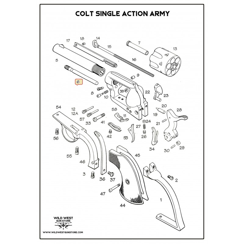 Axe De Barillet Colt SAA Peacemaker, Base Pins