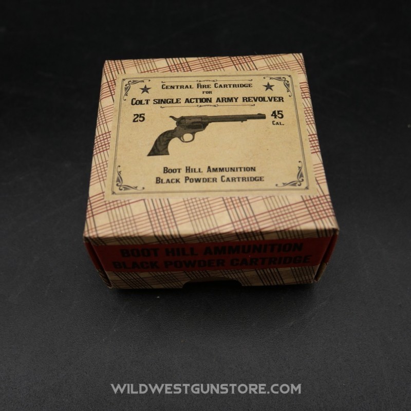 Boite 25 Cartouches Métalliques Colt Calibre.45LC Poudre Noire