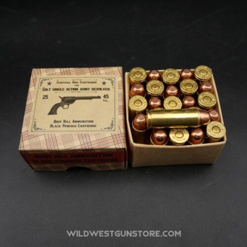 Boite 25 Cartouches Métalliques Colt Calibre.45LC Poudre Noire