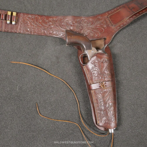 Ceinturon Et Holster Motif Floral Avec Porte Cartouches Pour Revolver Canon Long