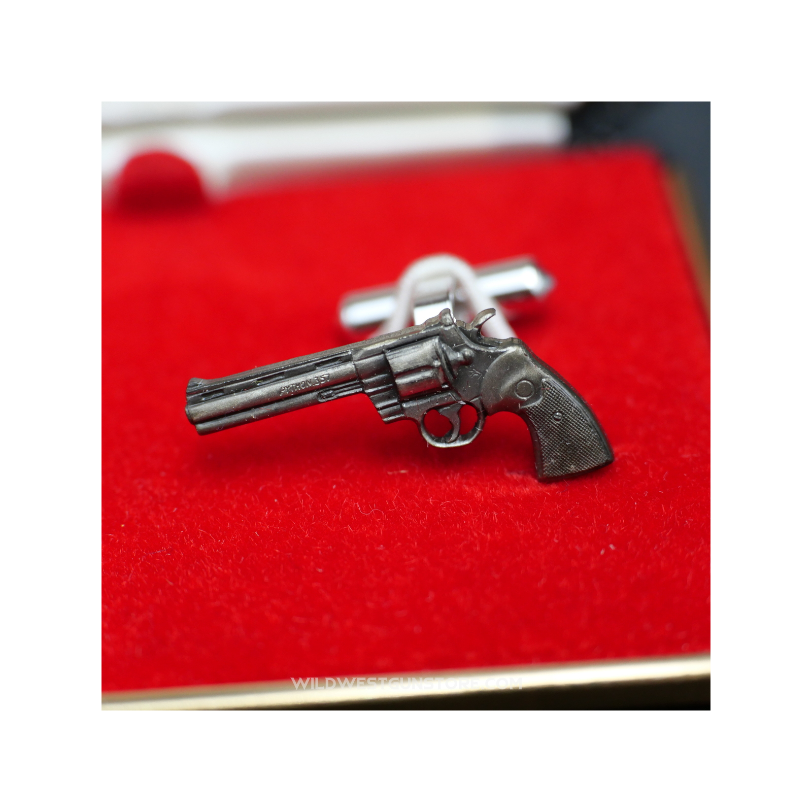 Colt Revolver Python Boutons Manchettes Silver