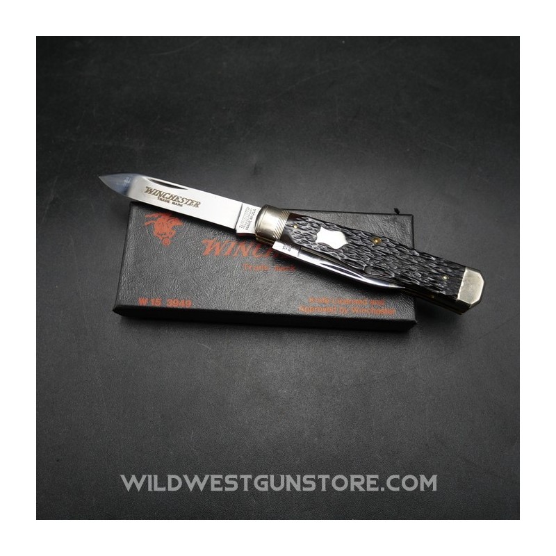 Elégant Couteau Ancien Winchester USA Bi Lame 7 Cm