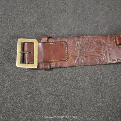 floral pattern belt and holster with cartridge holder for long-barreled revolver