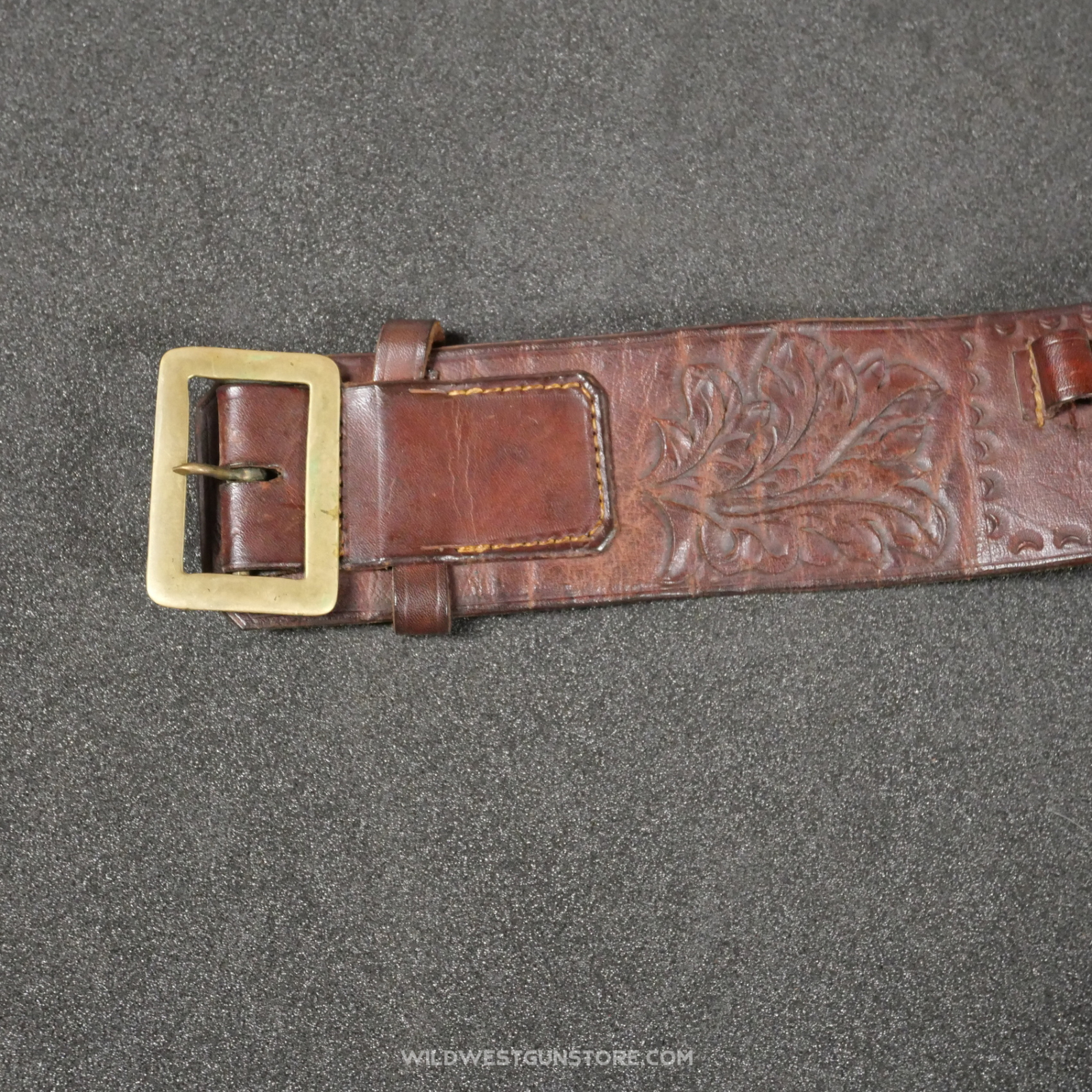 floral pattern belt and holster with cartridge holder for long-barreled revolver
