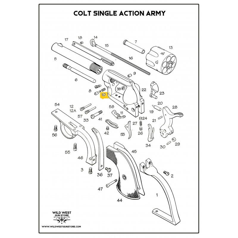 Kit Vis Axe De Barillet Colt SAA, Smokeless Base Pins Screw
