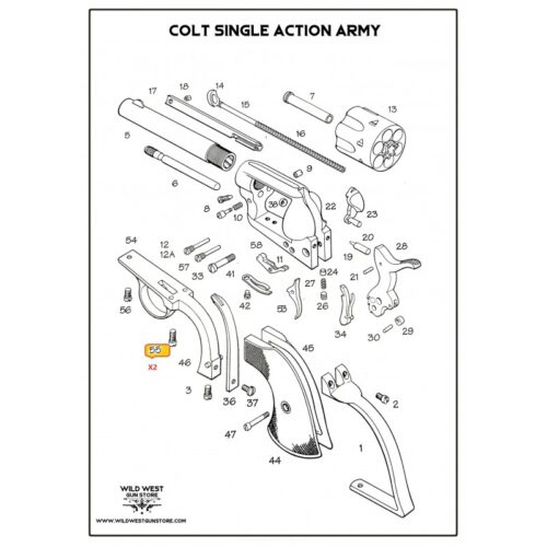 Lot 2 Vis Arrière Pontet Colt SAA, Rear Guard Screws