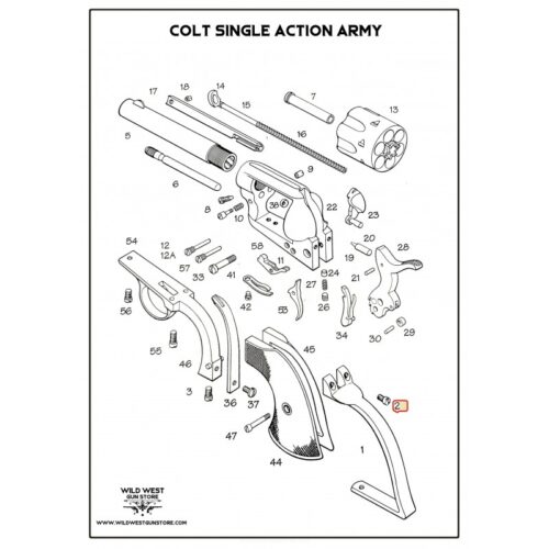 Lot 2 Vis Poignée Colt Collection SAA, Backstrap Screws