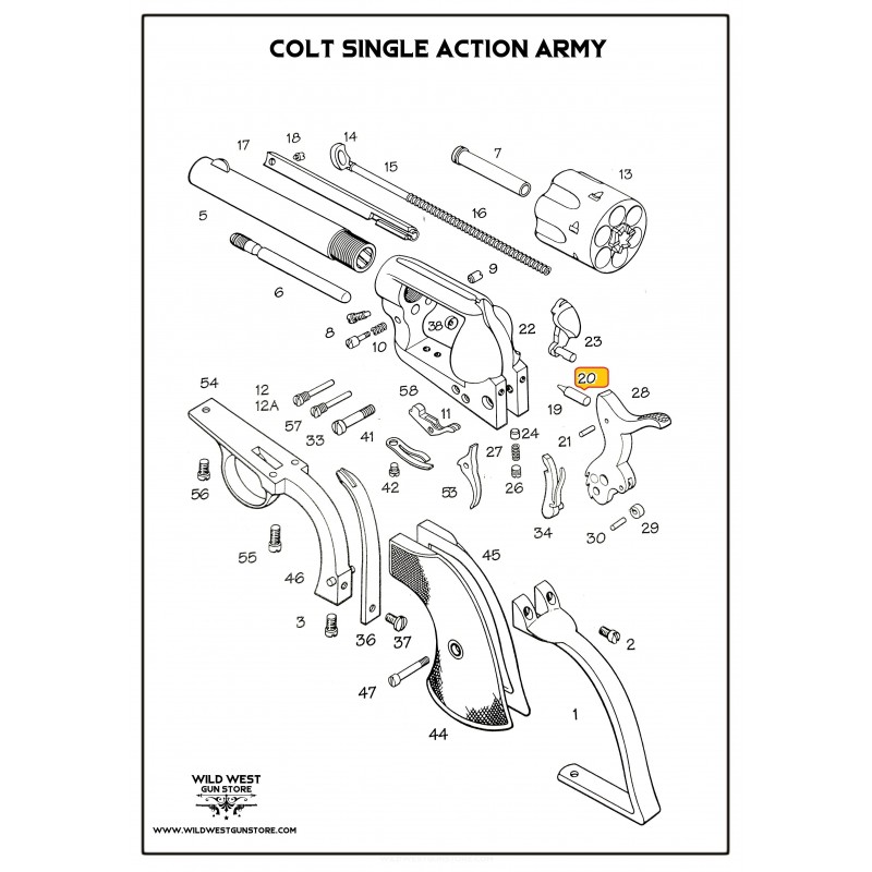 Percuteur Pour Revolver Colt SAA De Collection, Firing Pin